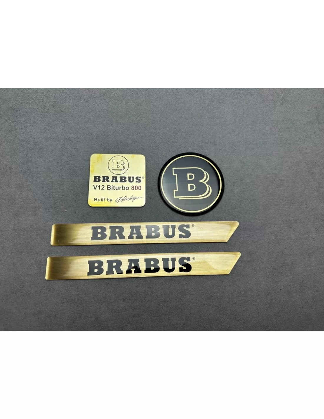 - Logos & Emblems - Conjunto de emblemas de motor metálico estilo BRABUS 800 V12 BITURBO para Mercedes-Benz W463 - 2 - Actualiz