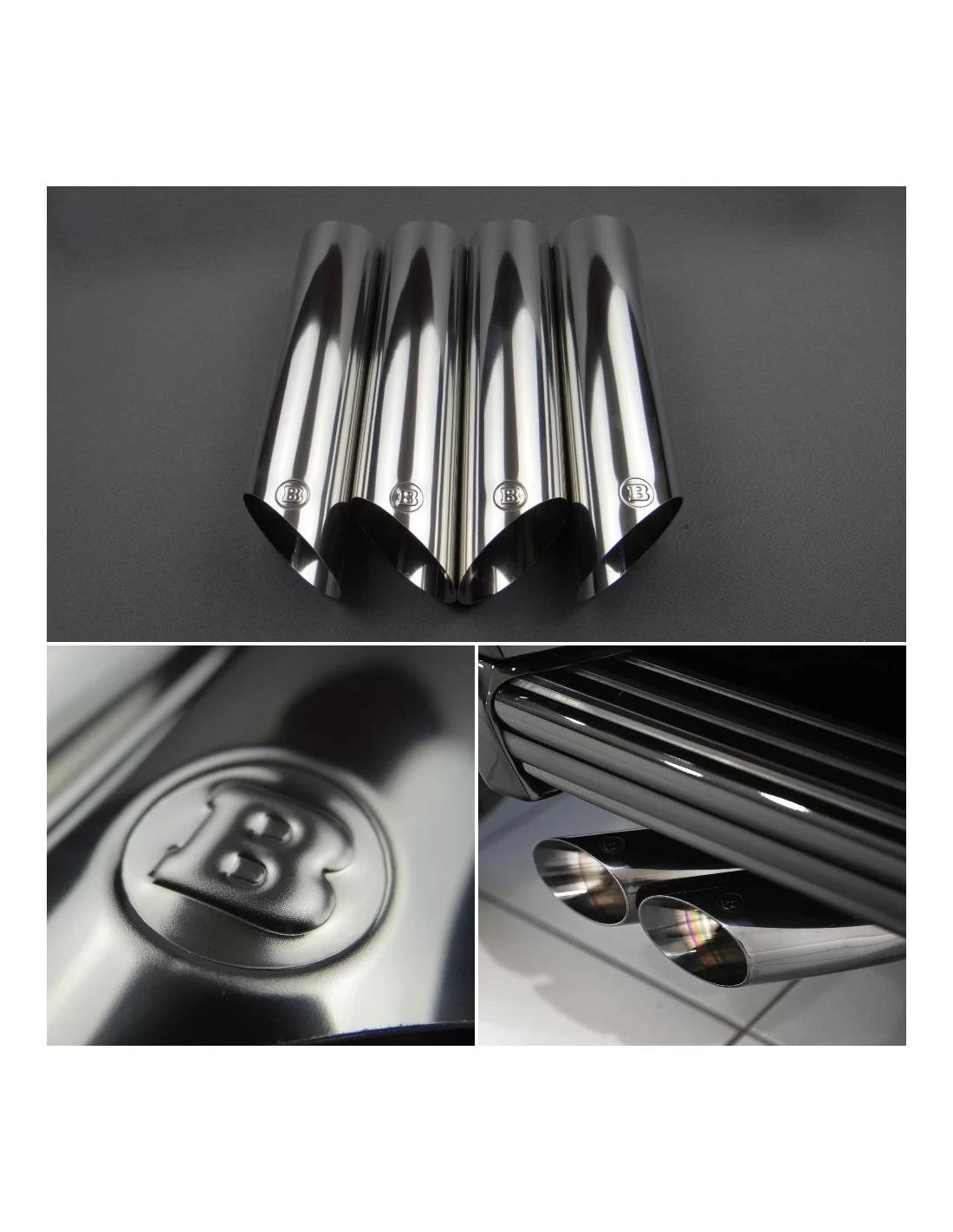 - Mercedes Benz - Tuyaux d'échappement Brabus en acier inoxydable avec embouts chromés pour Mercedes-Benz Classe G W463A W464 -  - Mercedes Benz - Tuyaux d'échappement Brabus en acier inoxydable avec embouts chromés pour Mercedes-Benz Classe G W463A W464 -