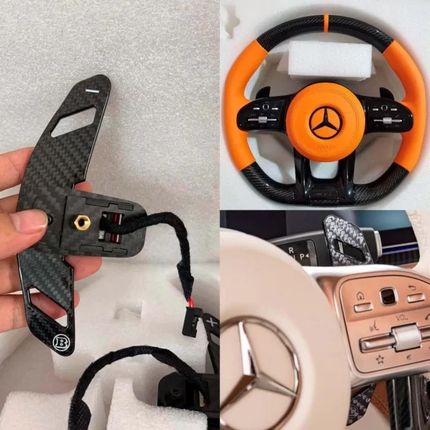  - Volante - Palette del cambio in fibra di carbonio per volante Mercedes-Benz W463a W464 Genuine BRABUS - 1 - Acquista le palet