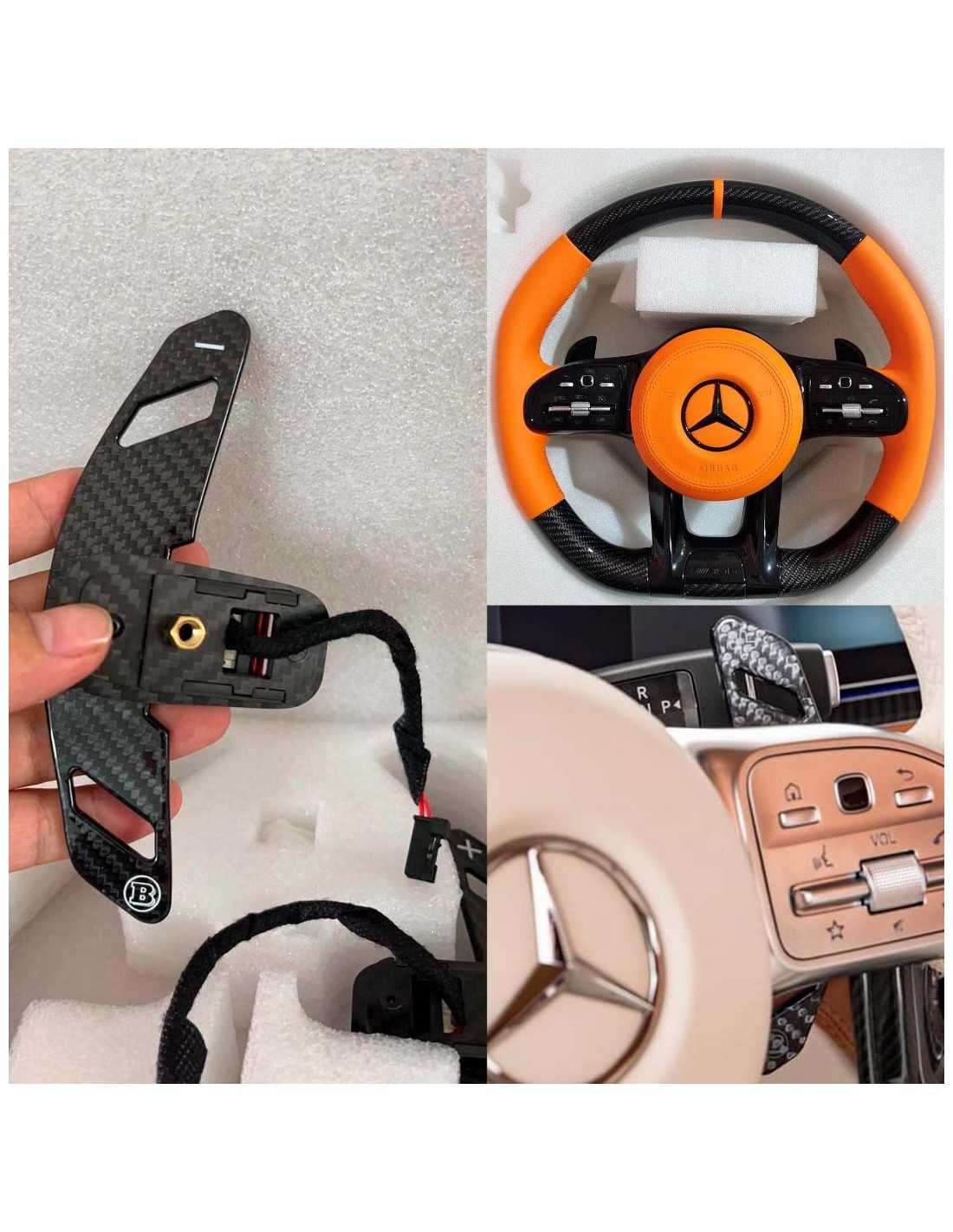 - Volante - Paletas de cambio de fibra de carbono para volante Mercedes-Benz W463a W464 Genuine BRABUS - 1 - ¡Comprar Levas de   - Volante - Paletas de cambio de fibra de carbono para volante Mercedes-Benz W463a W464 Genuine BRABUS - 1 - ¡Comprar Levas de