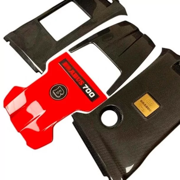  - Mercedes Benz - Kohlefaser Brabus 700 Motorabdeckung mit Plaketten Set für AMG Mercedes-Benz W463A W464 G-Wagon G-Klasse... -