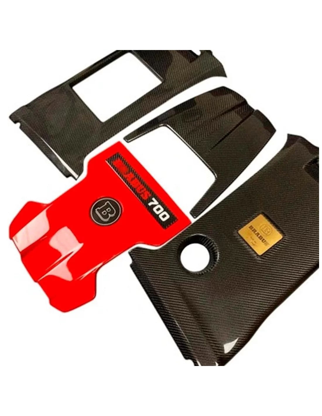 - Mercedes Benz - Fibra de carbono Brabus 700 cubierta del motor con insignias conjunto para AMG Mercedes-Benz W463A W464 G-Wag - Mercedes Benz - Fibra de carbono Brabus 700 cubierta del motor con insignias conjunto para AMG Mercedes-Benz W463A W464 G-Wag