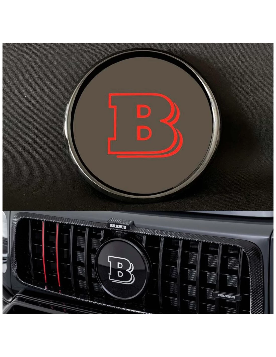  - logo & Emblems - Plaque de calandre Brabus en plastique rouge pour Mercedes-Benz G-Wagon W463a W464 - 1 - Améliorez votre Mer
