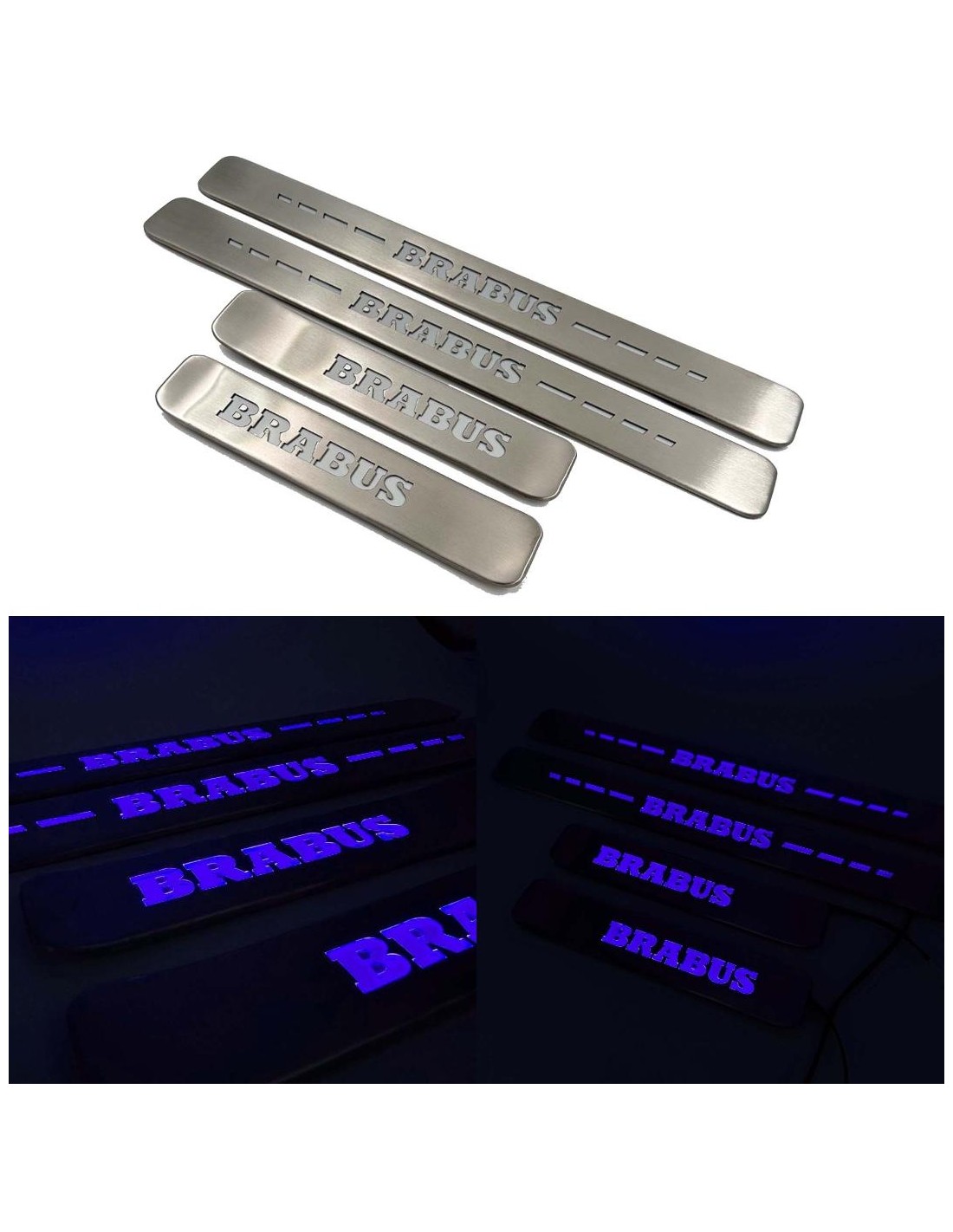  - Mercedes-Benz - BLUE Brabus LED 发光门踏板 4 pcs for Mercedes-Benz W463A W464 G-Class - 1 - 为您的梅赛德斯-奔驰 W463A W464 G 级轿车配备 4 件蓝色 Br