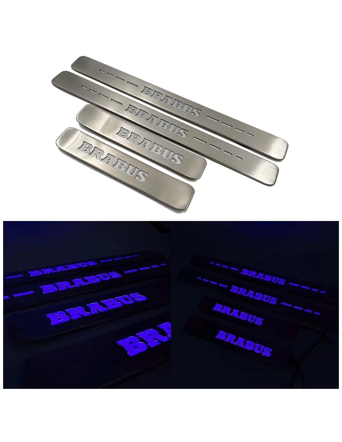  - Mercedes-Benz - BLUE Brabus LED 发光门踏板 4 pcs for Mercedes-Benz W463A W464 G-Class - 1 - 为您的梅赛德斯-奔驰 W463A W464 G 级轿车配备 4 件蓝色 Br
