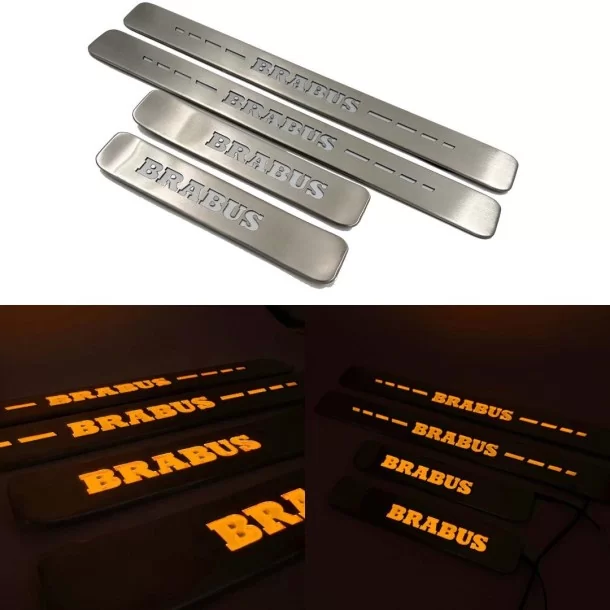  - Mercedes Benz - ORANGE Brabus LED seuils de porte éclairés 4 pcs pour Mercedes-Benz W463A W464 Classe G - 1 - Illuminez votre