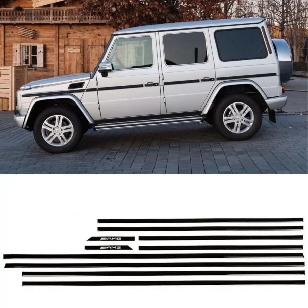  - Mercedes Benz - Listwy AMG z czarnym połyskiem do Mercedes-Benz Klasy G W463, zestaw 10 sztuk - 1 - Kup listwy AMG czarny poł