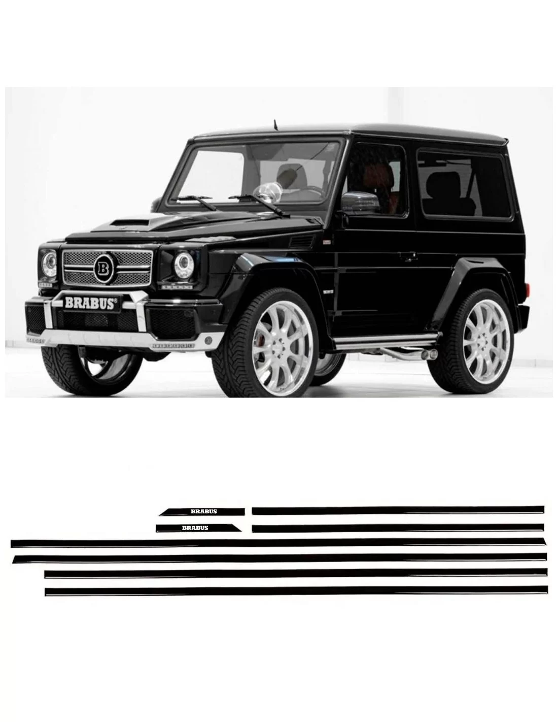 - Mercedes-Benz - Brabus BLACK sierlijsten inzetstukken zwart glans voor 3-deurs SWB Mercedes-Benz W463 G-Klasse - 1 - Koop Bra - Mercedes-Benz - Brabus BLACK sierlijsten inzetstukken zwart glans voor 3-deurs SWB Mercedes-Benz W463 G-Klasse - 1 - Koop Bra