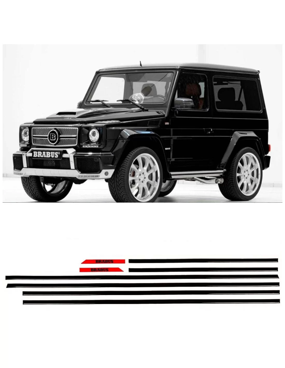 - Mercedes Benz - Listwy Brabus RED z czarnym połyskiem dla 3-drzwiowego SWB Mercedes-Benz W463 G-Class - 1 - Kup listwy Brabus - Mercedes Benz - Listwy Brabus RED z czarnym połyskiem dla 3-drzwiowego SWB Mercedes-Benz W463 G-Class - 1 - Kup listwy Brabus