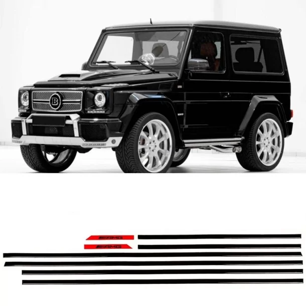  - Mercedes-Benz - Inserções de molduras AMG RED preto brilhante para Mercedes-Benz W463 Classe G SWB de 3 portas - 1 - Compre A