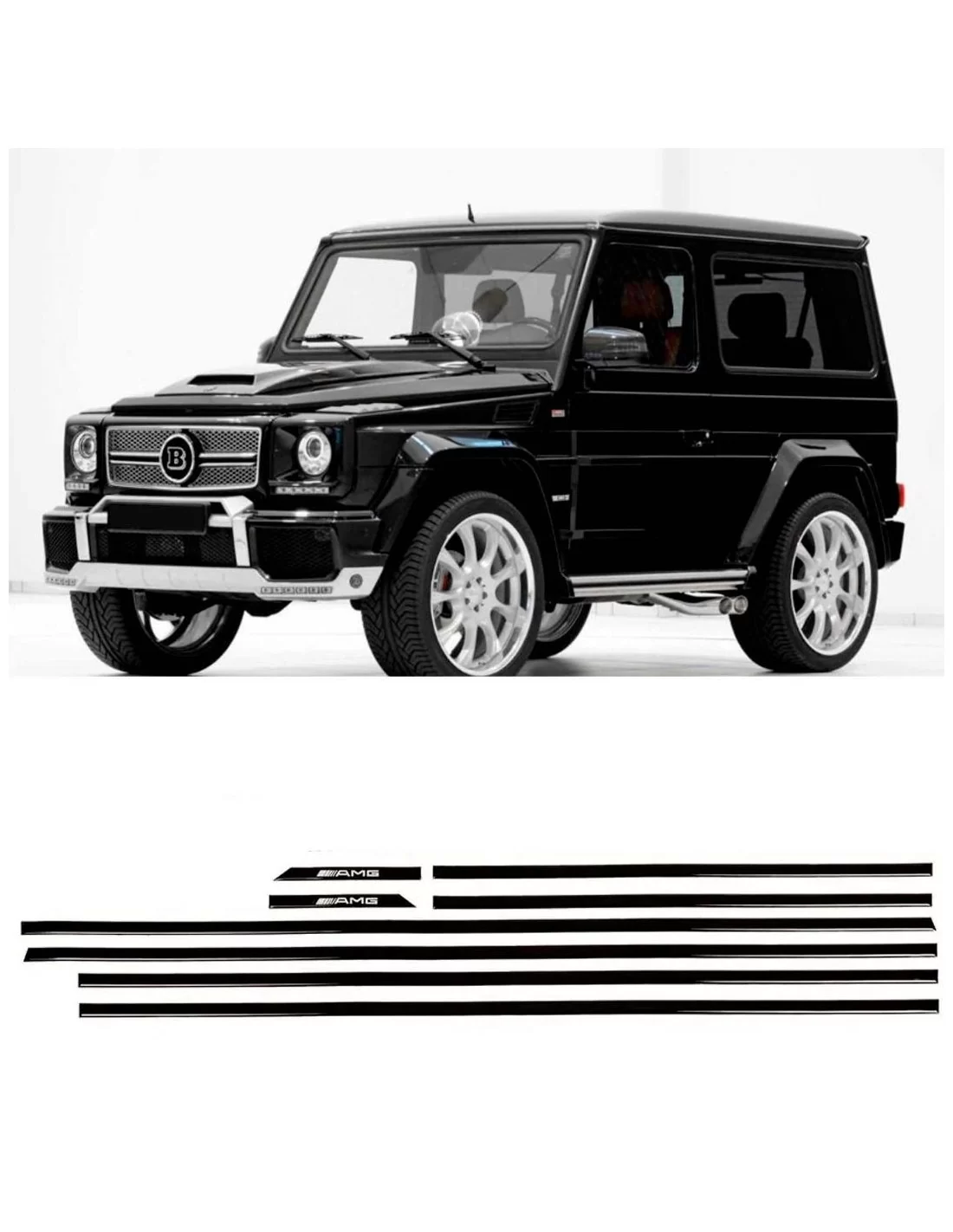 - Mercedes-Benz - AMG BLACK mouldings insertions black gloss for 3-door SWB Mercedes-Benz W463 G-Class - 1 - Buy AMG BLACK moul  - Mercedes-Benz - AMG BLACK mouldings insertions black gloss for 3-door SWB Mercedes-Benz W463 G-Class - 1 - Buy AMG BLACK moul