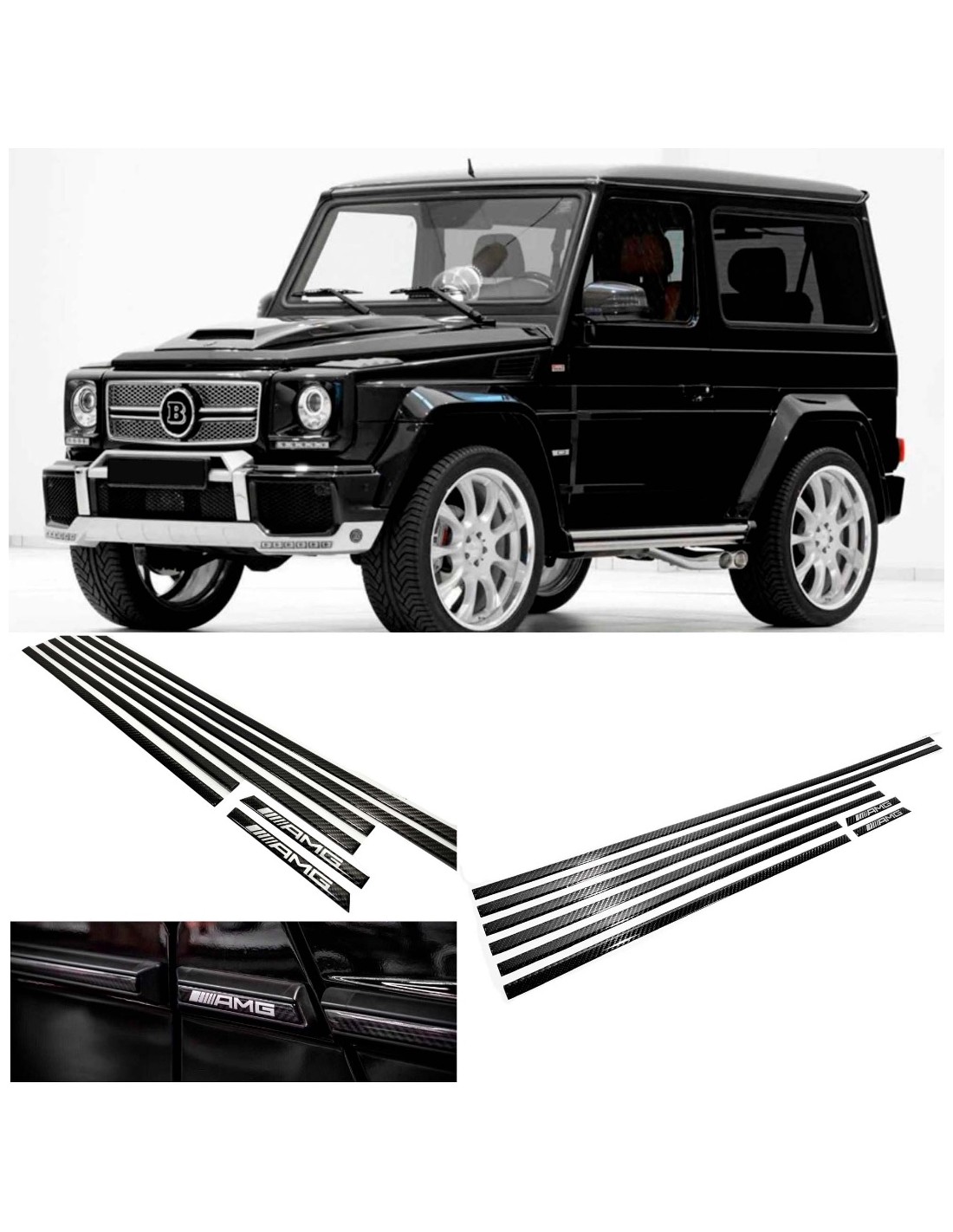 - Mercedes-Benz - Carbon fiber side mouldings insertions set AMG for 3-door SWB Mercedes-Benz W463 G-Class - 1 - Buy Carbon sid  - Mercedes-Benz - Carbon fiber side mouldings insertions set AMG for 3-door SWB Mercedes-Benz W463 G-Class - 1 - Buy Carbon sid