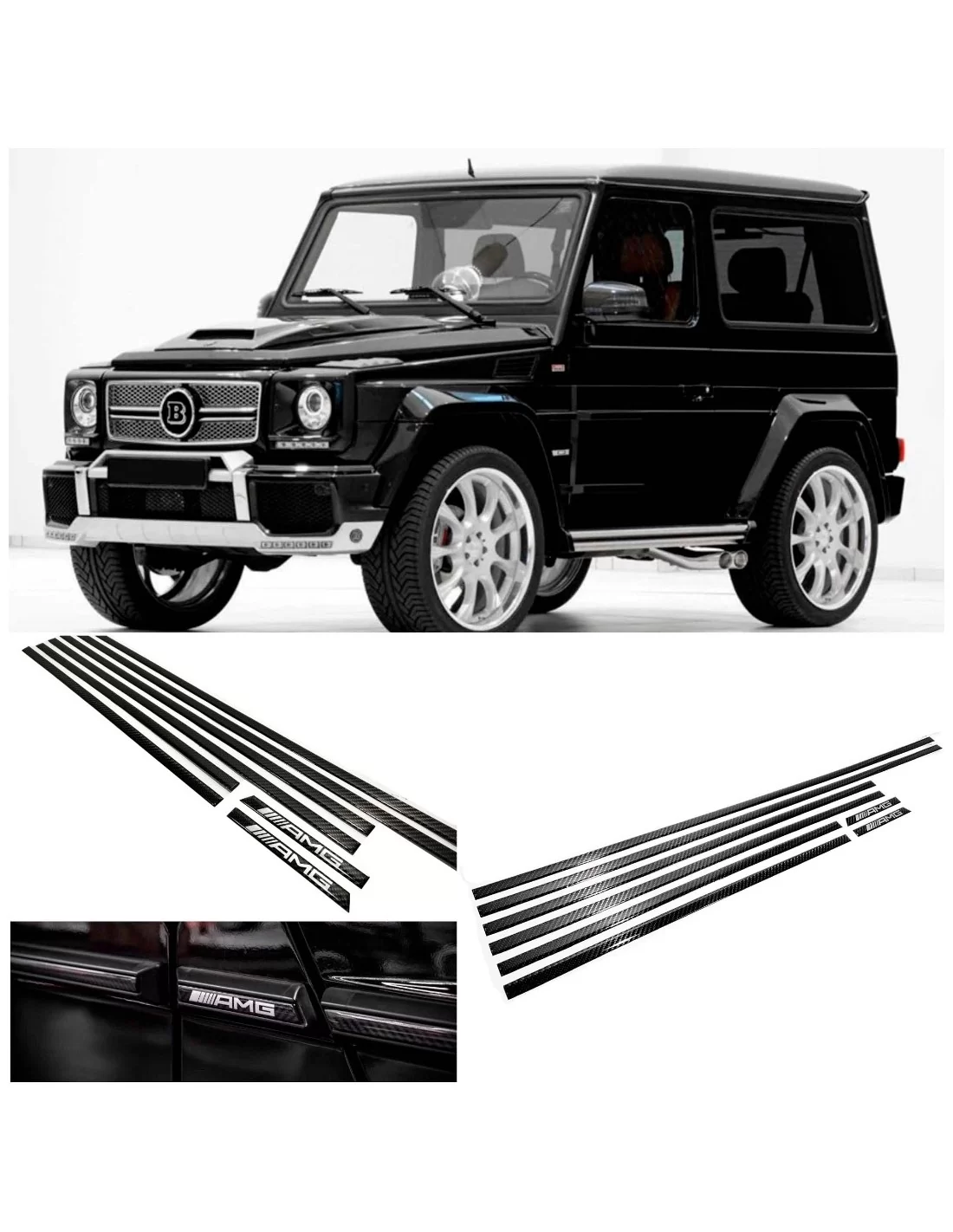  - Mercedes-Benz - 用于三门 SWB 梅赛德斯-奔驰 W463 G 级轿车的 AMG 碳纤维侧模镶嵌套件 - 1 - 在 Tuneverse 购买适用于三门 SWB 梅赛德斯-奔驰 W463 的 AMG 碳纤维侧模镶嵌套件！现在就提升您座