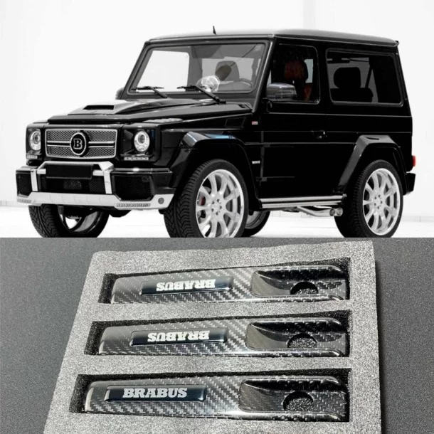  - Mercedes Benz - Kohlefaser mit Logo Brabus Türgriffblenden 3 Stück für 3-türige SWB Mercedes-Benz W463 G-Klasse - 1 - Kaufen 