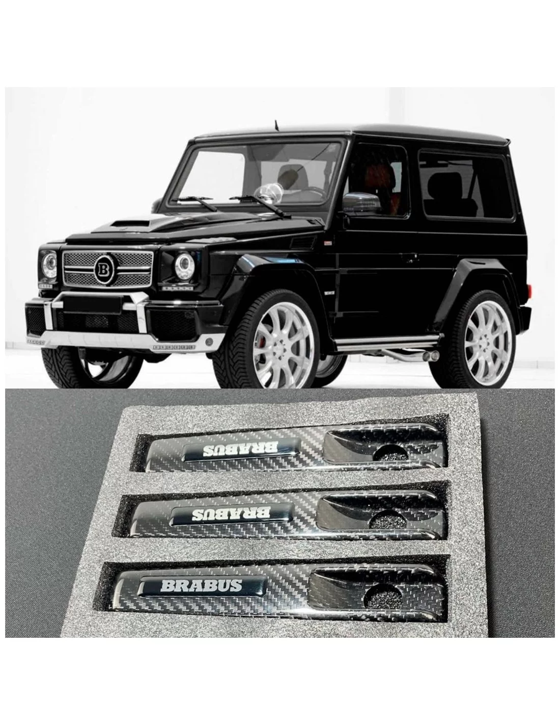  - Mercedes-Benz - Deurgrepen 3st van koolstofvezel met Brabus-logo voor 3-deurs SWB Mercedes-Benz W463 G-Klasse - 1 - Koop Carb