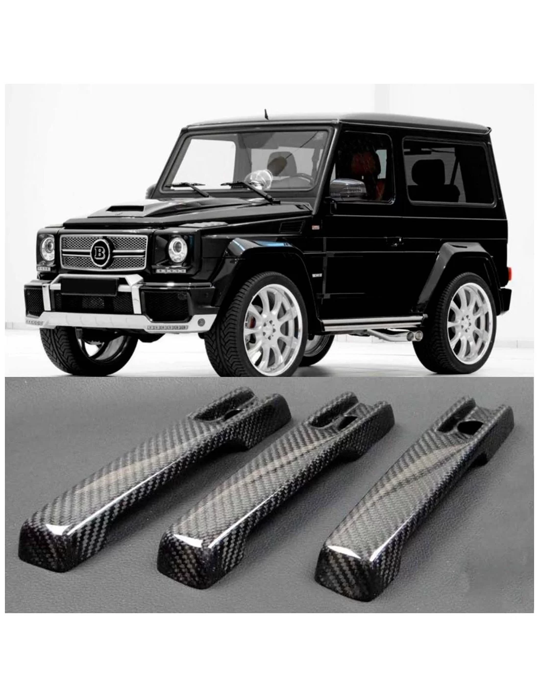 - Mercedes Benz - Manijas de la puerta de fibra de carbono cubre 3pcs para 3 puertas SWB Mercedes-Benz W463 Clase G - 1 - ¡Comp  - Mercedes Benz - Manijas de la puerta de fibra de carbono cubre 3pcs para 3 puertas SWB Mercedes-Benz W463 Clase G - 1 - ¡Comp