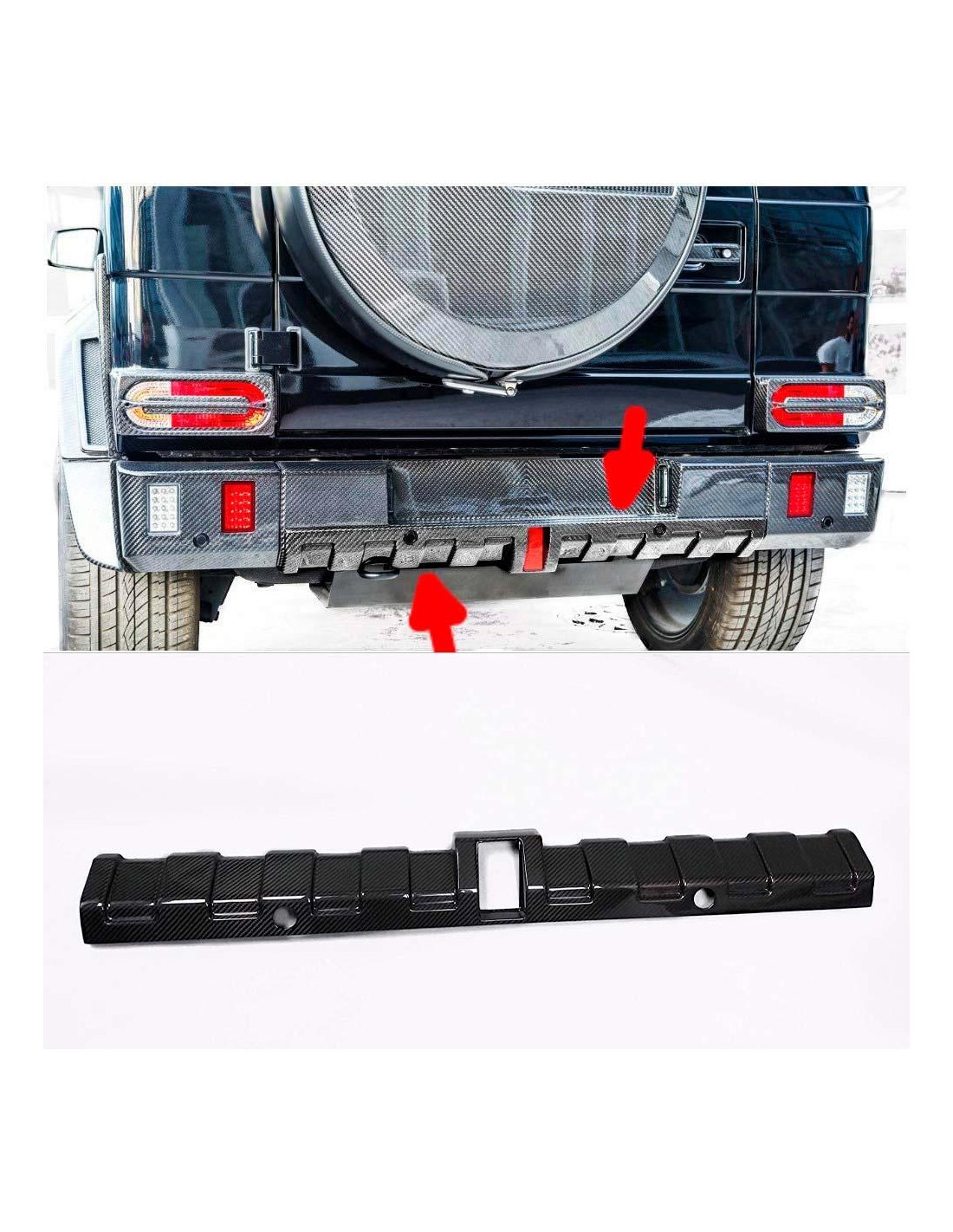  - Mercedes-Benz - Koolstofvezel achterbumper Brabus diffuser voor ORIGINELE bumper Mercedes-Benz W463 Widestar - 1 - Koop de Ko