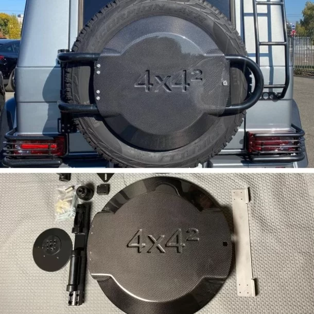  - Mercedes-Benz - Carbon fiber rear spare wheel cover WITHOUT fastening for Mercedes-Benz W463 G-Wagon 4x4 Squared - 1 - Enhanc