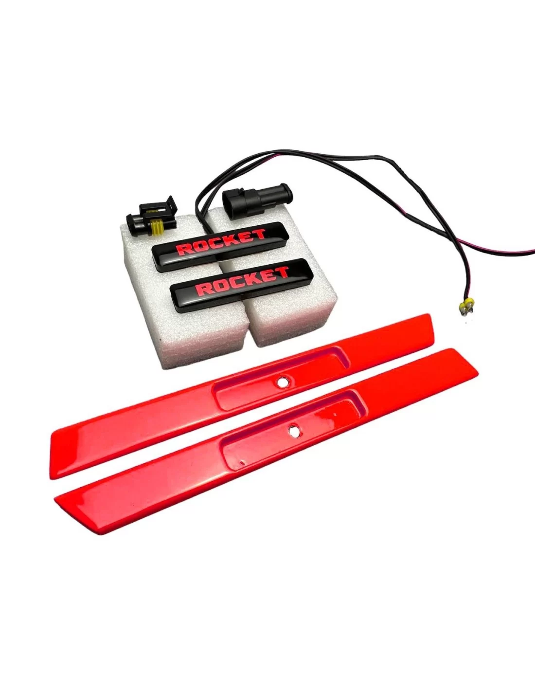 - Logos & Emblems - RED LED Brabus Rocket-emblem för stänkskärmsinsatser Brabus Widestar karossats Mercedes W463A - 3 - Förhöj   - Logos & Emblems - RED LED Brabus Rocket-emblem för stänkskärmsinsatser Brabus Widestar karossats Mercedes W463A - 3 - Förhöj