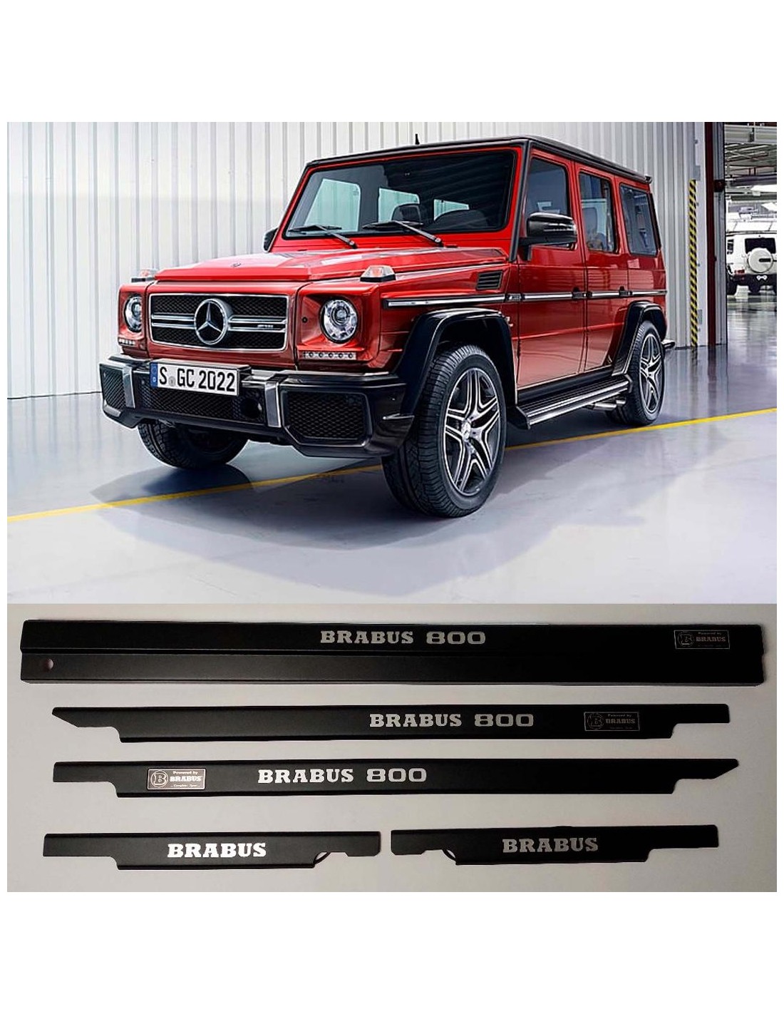  - Mercedes-Benz - Metallic Brabus 800 BLACK LED upplysta dörrtrösklar för Mercedes-Benz W463 - 1 - Köp Metallic Brabus 800 BLAC