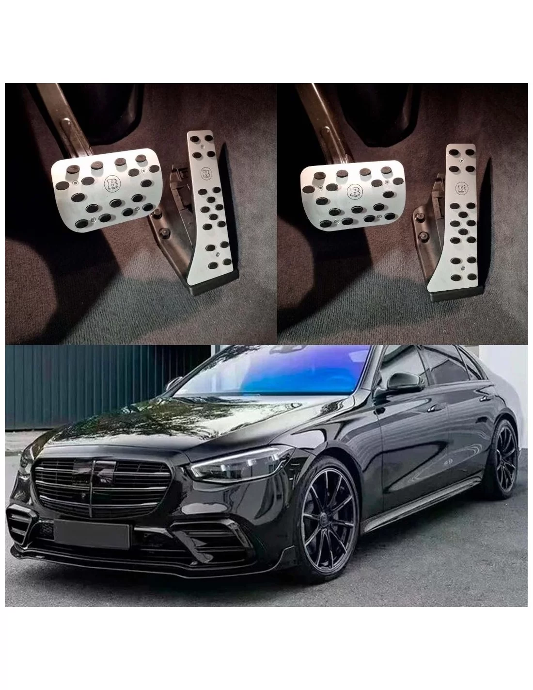  - Mercedes Benz - Kit de pédales Brabus en aluminium GRIS pour Mercedes-Benz classe S W223 - 1 - Achetez le kit de pédales Brab