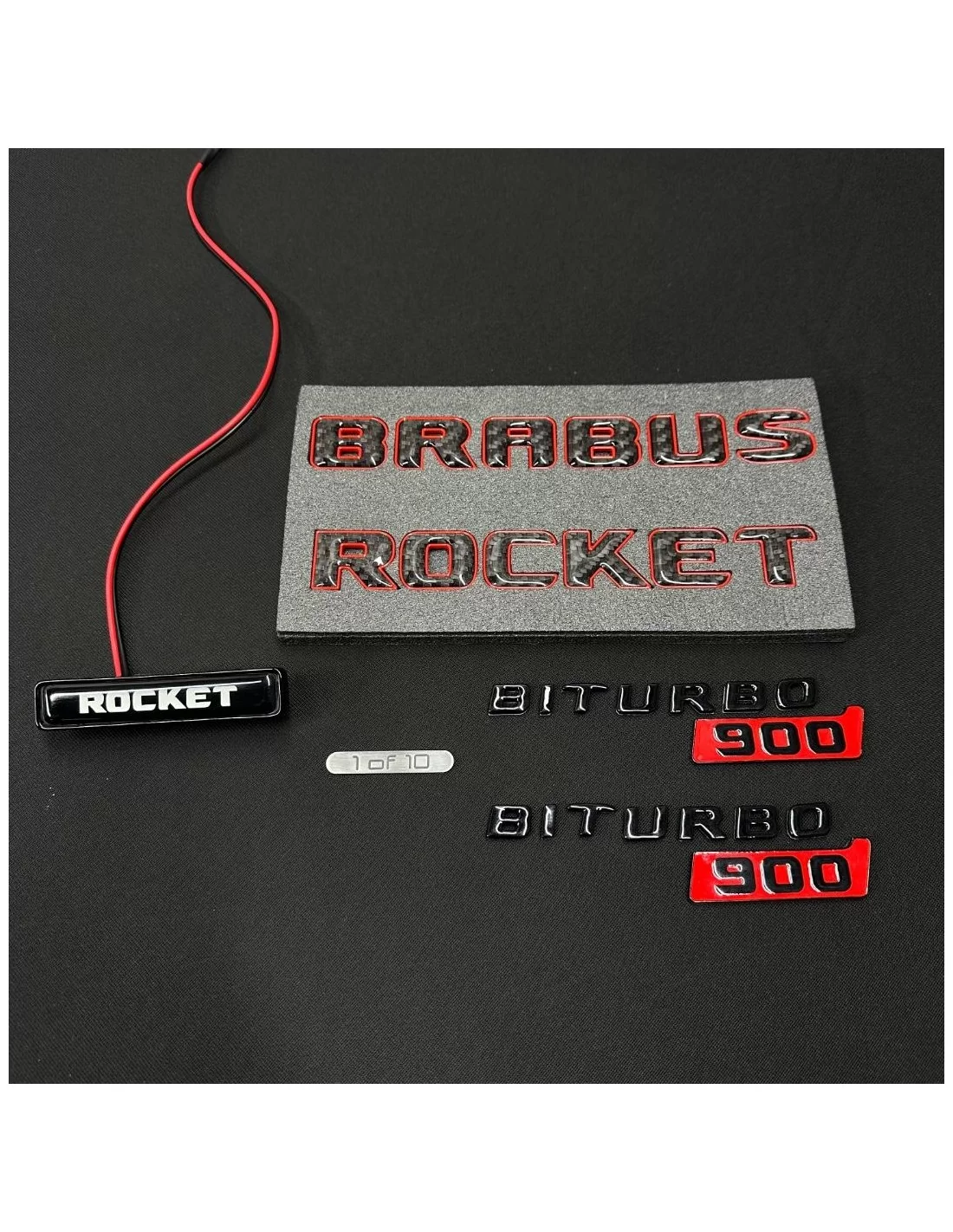  - Logos & Emblems - Brabus Rocket 900 LED emblem logotyp märken SET för Mercedes-Benz GT 4-dörrars Coupe - 4 - Lyft din Mercede