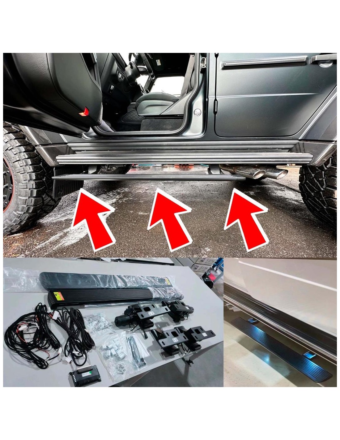 - Mercedes-Benz - 用于梅赛德斯-奔驰 W463A W464 G 级轿车的带 LED 照明短边踏板的电动跑步板 - 1 - 为您的梅赛德斯-奔驰 W463A G 级轿车升级电动跑车板,配备 LED 照明,可提高能见度和时尚感。✨✈️  - Mercedes-Benz - 用于梅赛德斯-奔驰 W463A W464 G 级轿车的带 LED 照明短边踏板的电动跑步板 - 1 - 为您的梅赛德斯-奔驰 W463A G 级轿车升级电动跑车板,配备 LED 照明,可提高能见度和时尚感。✨✈️