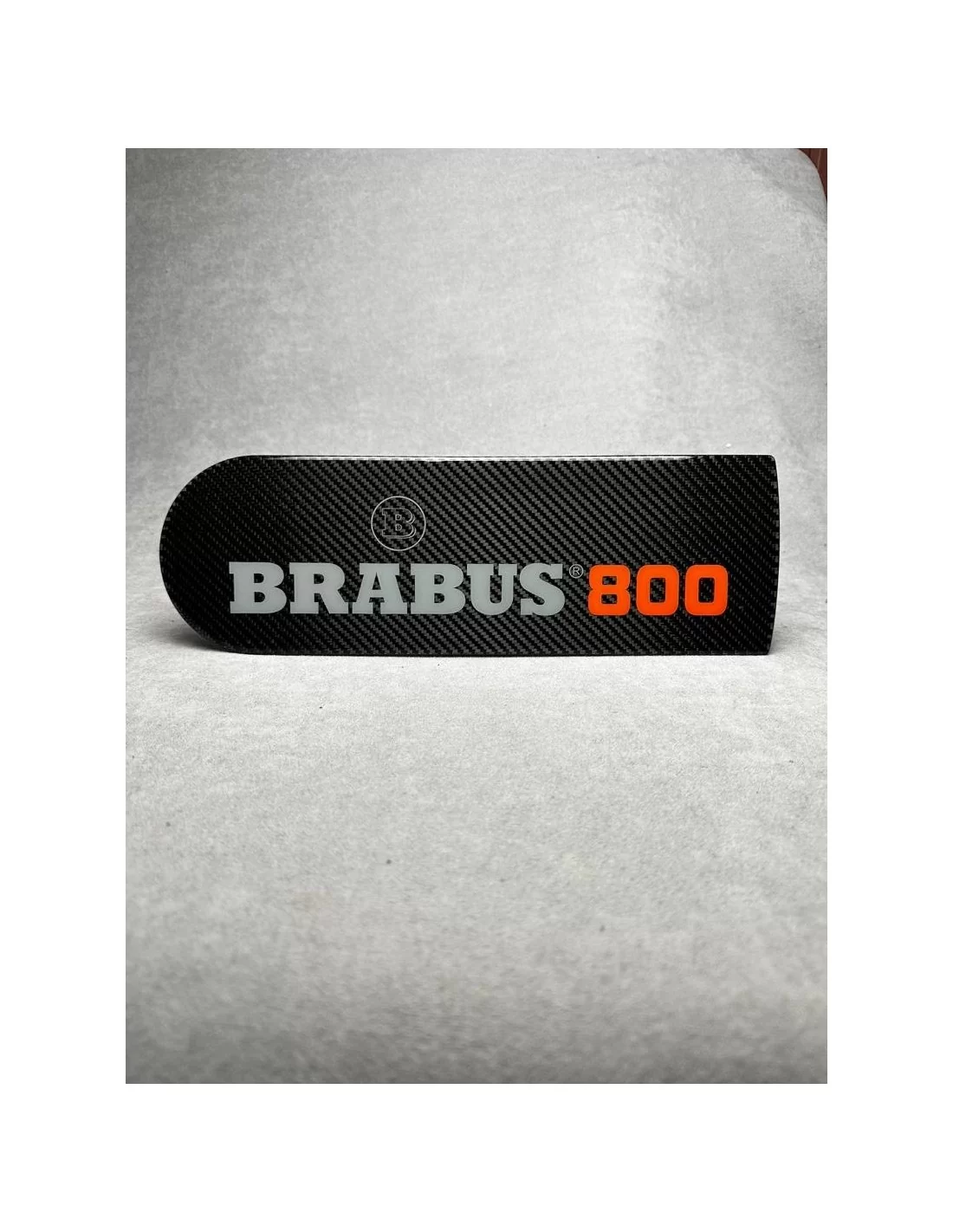  - logo & Emblems - Logo emblema in fibra di carbonio per copertura ruota di scorta posteriore BRABUS 800 arancione Mercedes W46