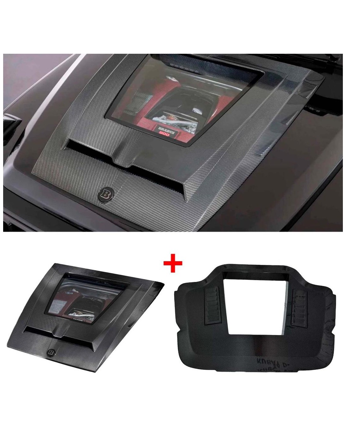  - Mercedes Benz - Capot Brabus Rocket P 900 Edition en fibre de carbone avec cache sous capot pour Mercedes Benz W463a G-class 