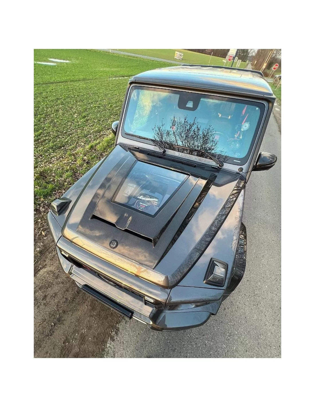  - Mercedes-Benz - Carbon Fiber Brabus Rocket P 900 Edition Hood Scoop With Hood Under Cover for Mercedes Benz W463a G-class G-w