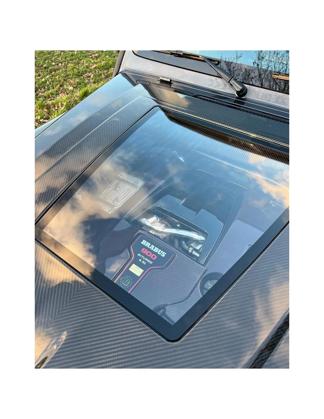 - Mercedes-Benz - Kolfiber Brabus Rocket P 900 Edition Hood Scoop med huva under skydd för Mercedes Benz W463a G-klass G-wagon 