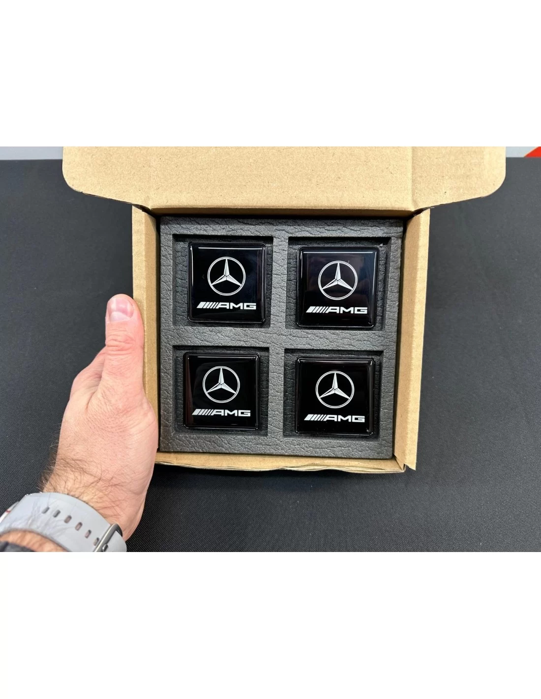  - Logos & Emblems - Metall AMG säten emblem märke logotyp set för Mercedes-Benz bilar - 2 - Förbättra din Mercedes-Benz med den