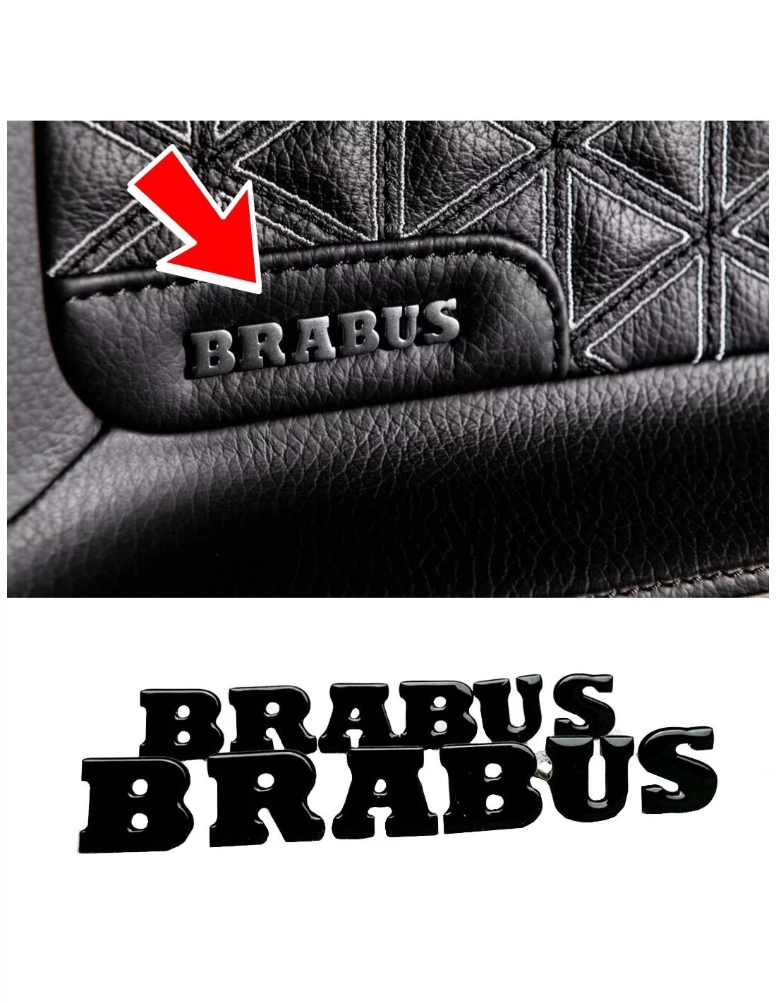  - Logos & Emblems - Metallic brabus badge emblem bokstäver för dörrpanelen trim mercedes-benz w463a g-klass - 1 - Uppgradera di