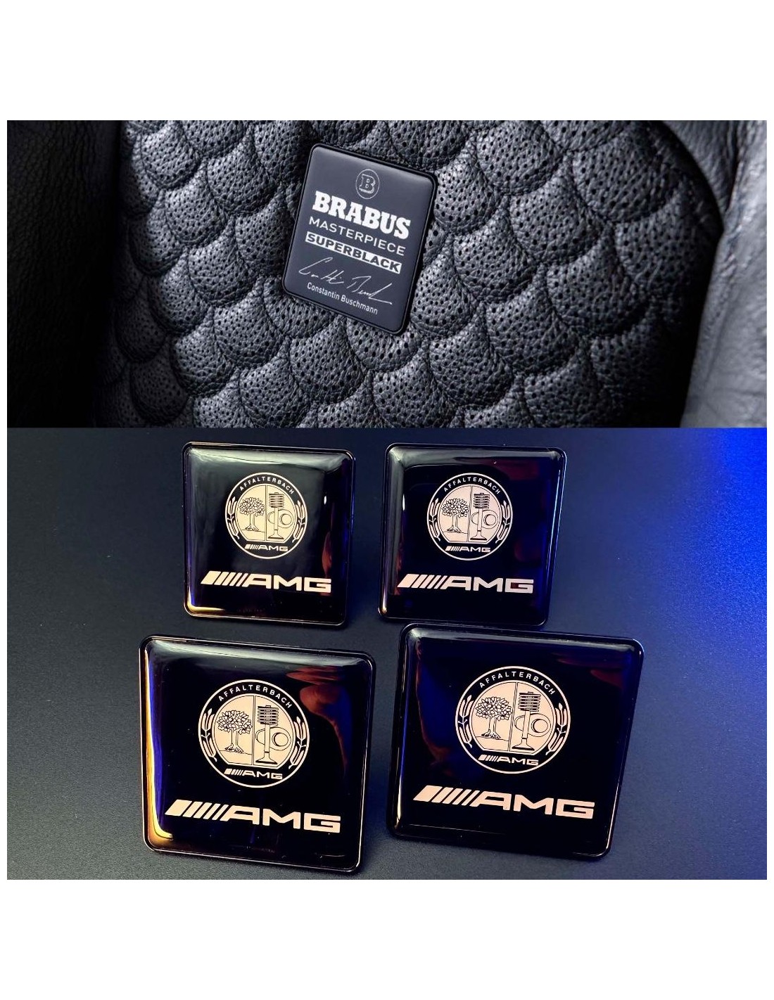 - Logos & Emblems - Conjunto de logótipos dos bancos AMG AFFALTERBACH metálicos com emblema para automóveis Mercedes-Benz - 1 -  - Logos & Emblems - Conjunto de logótipos dos bancos AMG AFFALTERBACH metálicos com emblema para automóveis Mercedes-Benz - 1 -