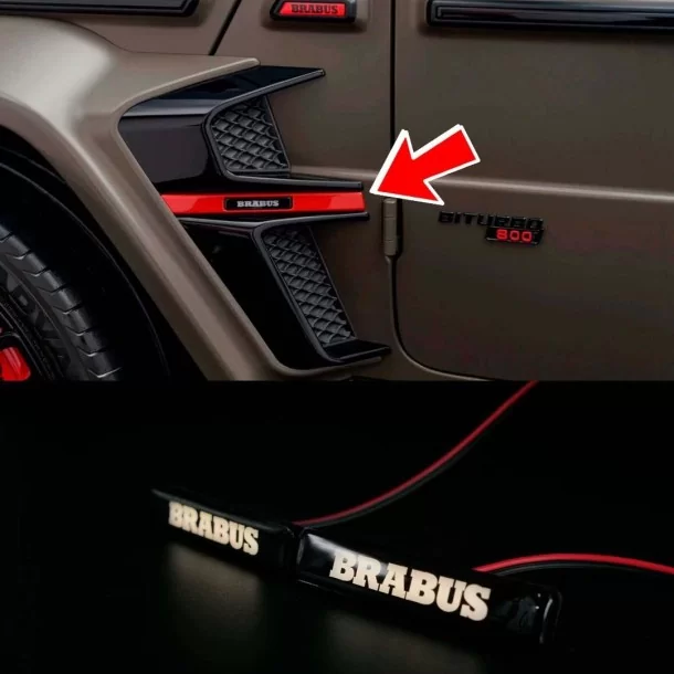  - Logos & Emblems - WHITE LED ブラバス エンブレム フェンダーインサート用 ブラバス ワイドスター ボディキット メルセデス W463A - 1 - Logos & Emblems WHITE LED ブラバス エンブレム 