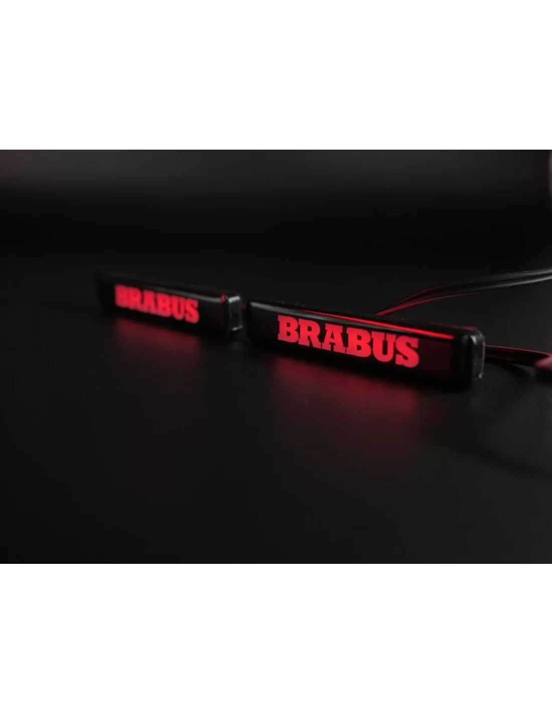  - Logos & Emblems - RED LED Brabus emblem for fender inserts Brabus Widestar body kit Mercedes W463A - 2 - Transform your Merce