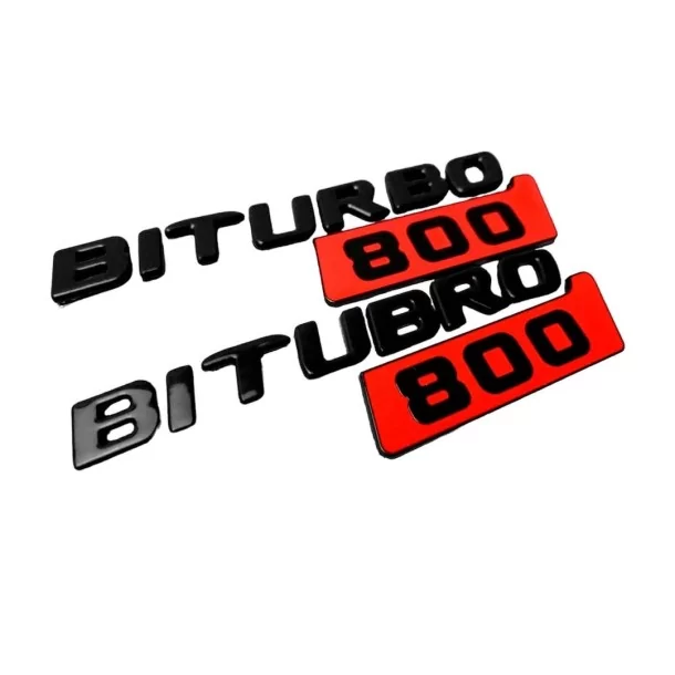 Rojo metálico Brabus 800 BITURBO Estilo placa lateral insignias logotipo conjunto para Mercedes-Benz W463A W464 Clase G Mercedes