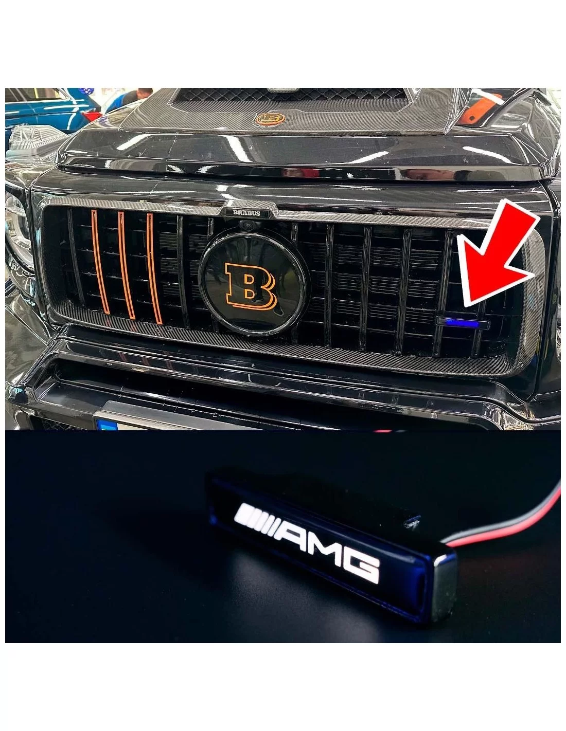  - logo & Emblems - AMG LED grille BLANC badge emblème logo pour Mercedes-Benz W463A W464 Classe G - 1 - Améliorez votre Mercede