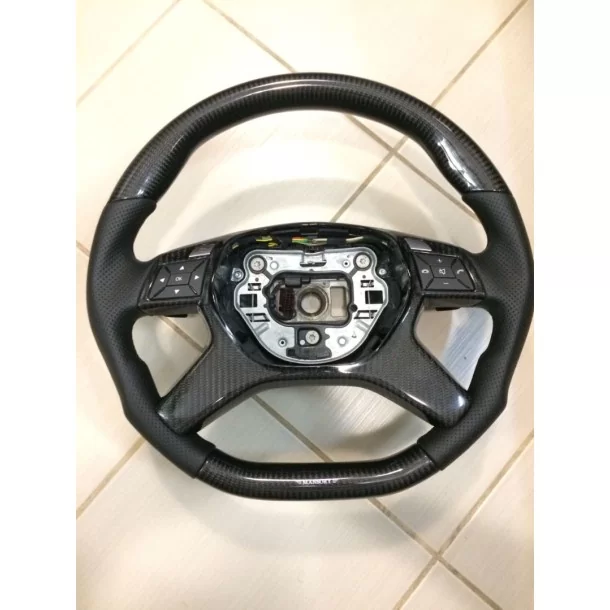  - Steering Wheels - Mercedes-Benz Classe E Classe G Classe GL Classe ML Classe W166 X166 W463 Volante em pele de carbono - 1 - 