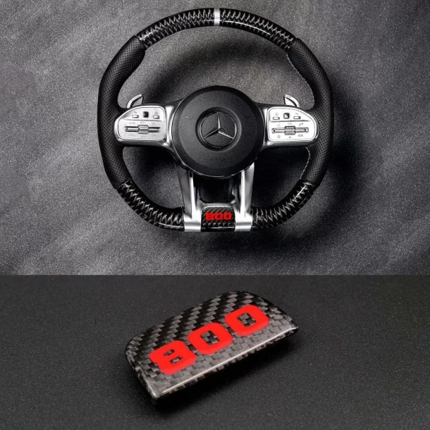 用于 AMG 方向盘的碳纤维 Brabus 800 徽标 奔驰 G 级 W463A 方向盘, Shop, Mercedes-Benz, Emblems, Mercedes-Benz G-Class 2018+ (W463A), 内政, 徽标和徽章, G-C