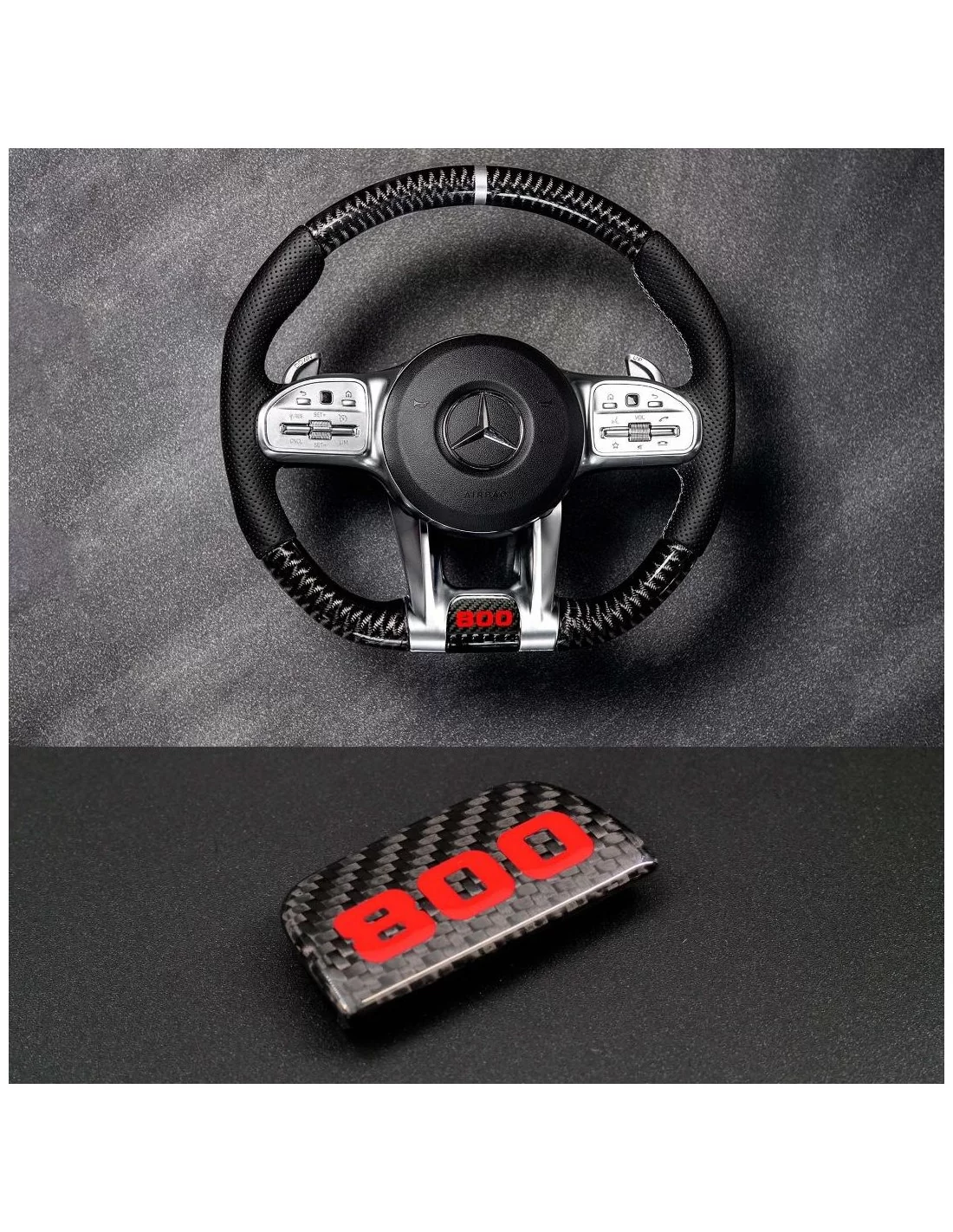 Badge in fibra di carbonio Brabus 800 Emblema per volanti AMG Mercedes Classe G W463A Volanti, Tuning-Parts, Mercedes Benz, Embl