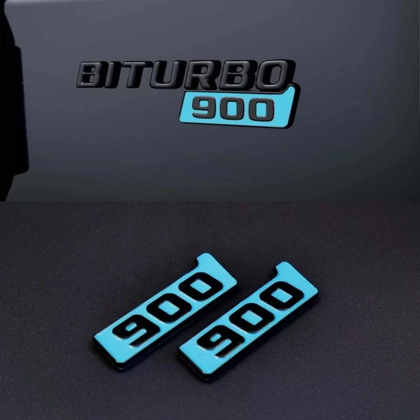  - logo & Emblems - Metallic Brabus 900 BITURBO Tiffany Kotflügel Emblem Logo-Plaketten für Mercedes-Benz W463A G-Klasse - 1 - V