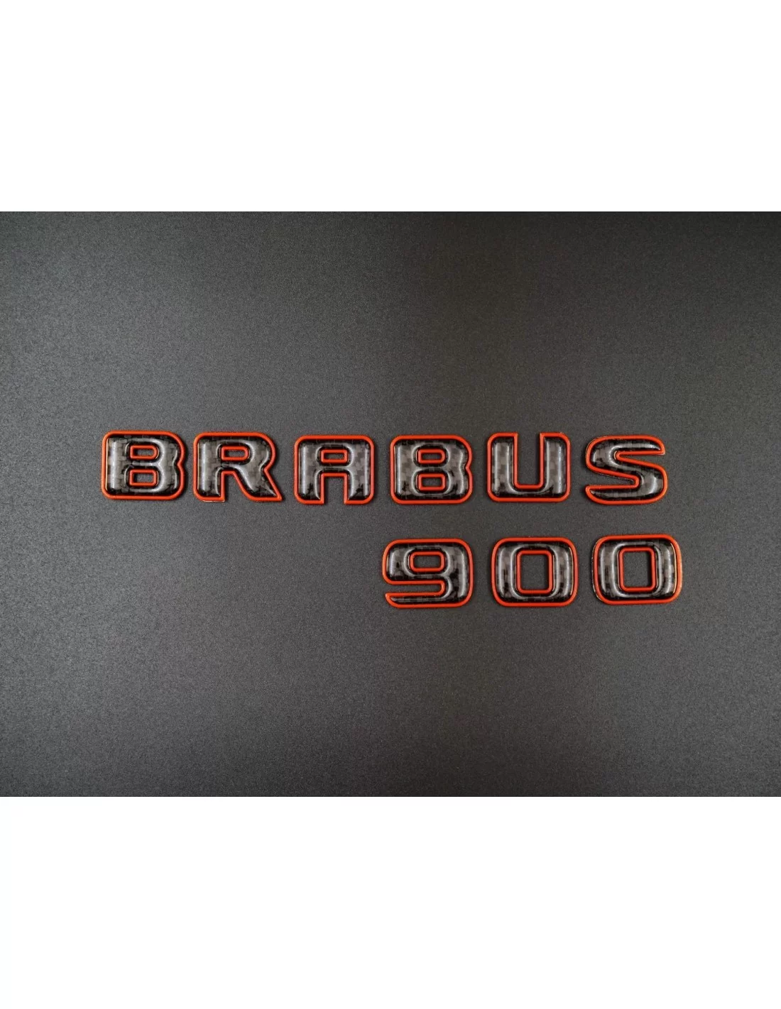 Brabus 900 naranja con emblema de carbono para Mercedes-Benz W463A Mercedes Benz, Emblems, G Class W463A, Logotipos y emblemas, 