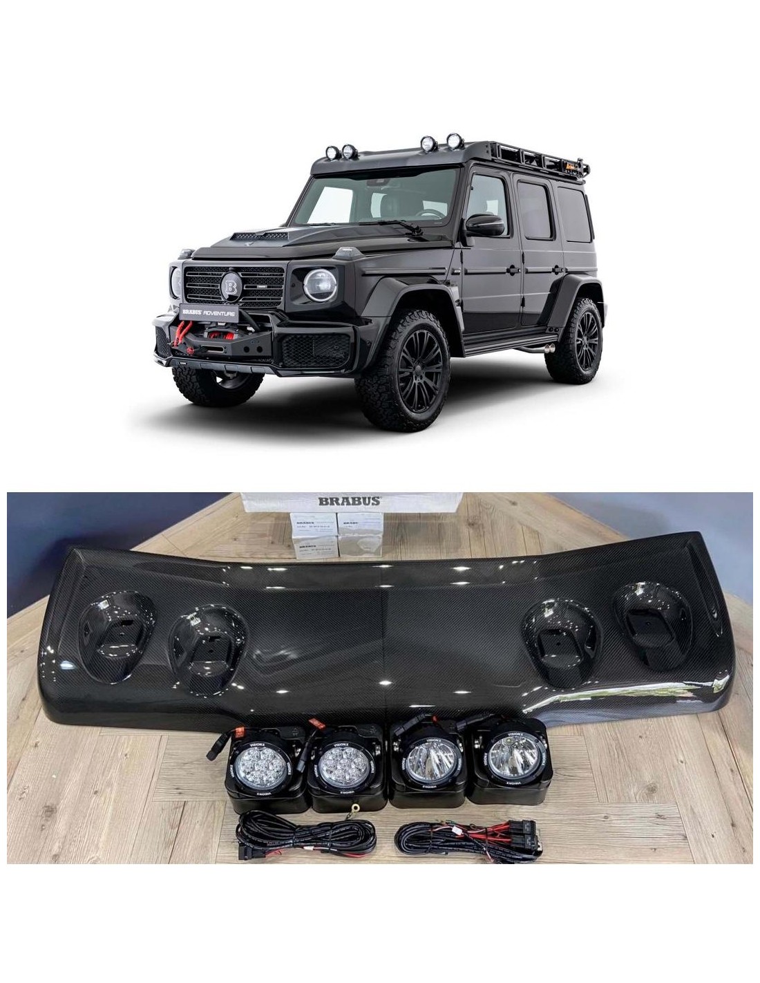 Brabus Adventure Spoiler de tejadilho dianteiro para Mercedes-Benz W463A 4x4 Mercedes-Benz, Mercedes-Benz G-Class 2018+ (W463A) 