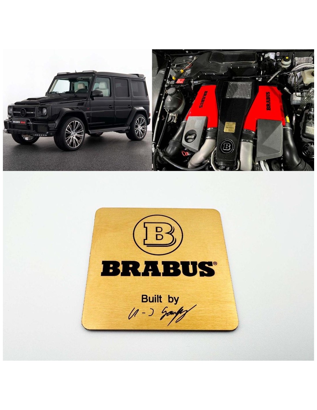  - logo & Emblems - Metall Brabus Motorraum Emblem Plakette Aufkleber für Mercedes-Benz W463 - 1 - Veredeln Sie Ihren Mercedes-B