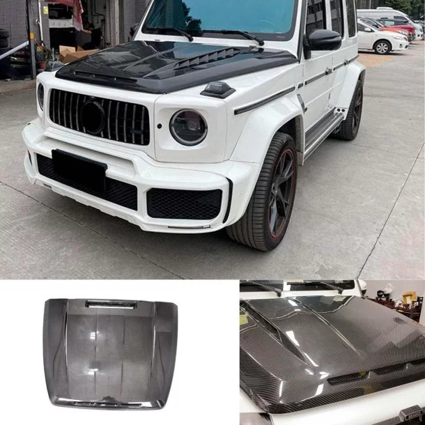 Cappuccio in carbonio con rivestimento e prese d'aria per Mercedes Classe G W463A Mercedes Benz, G Class W463A, Body Parts, G-Cl