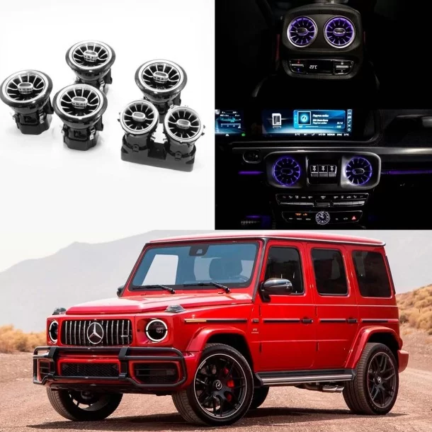 AMG-luchtroosters met Ambient Light 64 kleuren voor Mercedes W463A Mercedes-Benz, Mercedes-Benz G-Class 2018+ (W463A), Verlichti