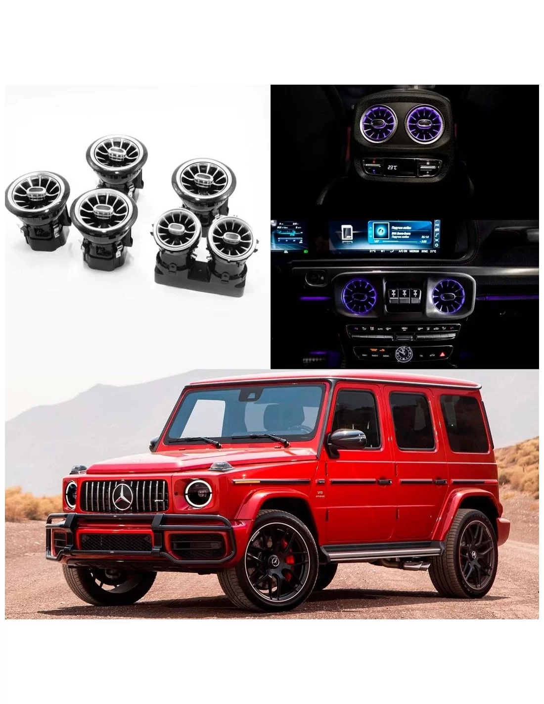 AMG Lüftungsdüsen mit Ambient Light 64 Farben für Mercedes W463A Mercedes Benz, G Class W463A, Beleuchtungselemente, G-Class Mer AMG Lüftungsdüsen mit Ambient Light 64 Farben für Mercedes W463A Mercedes Benz, G Class W463A, Beleuchtungselemente, G-Class Mer