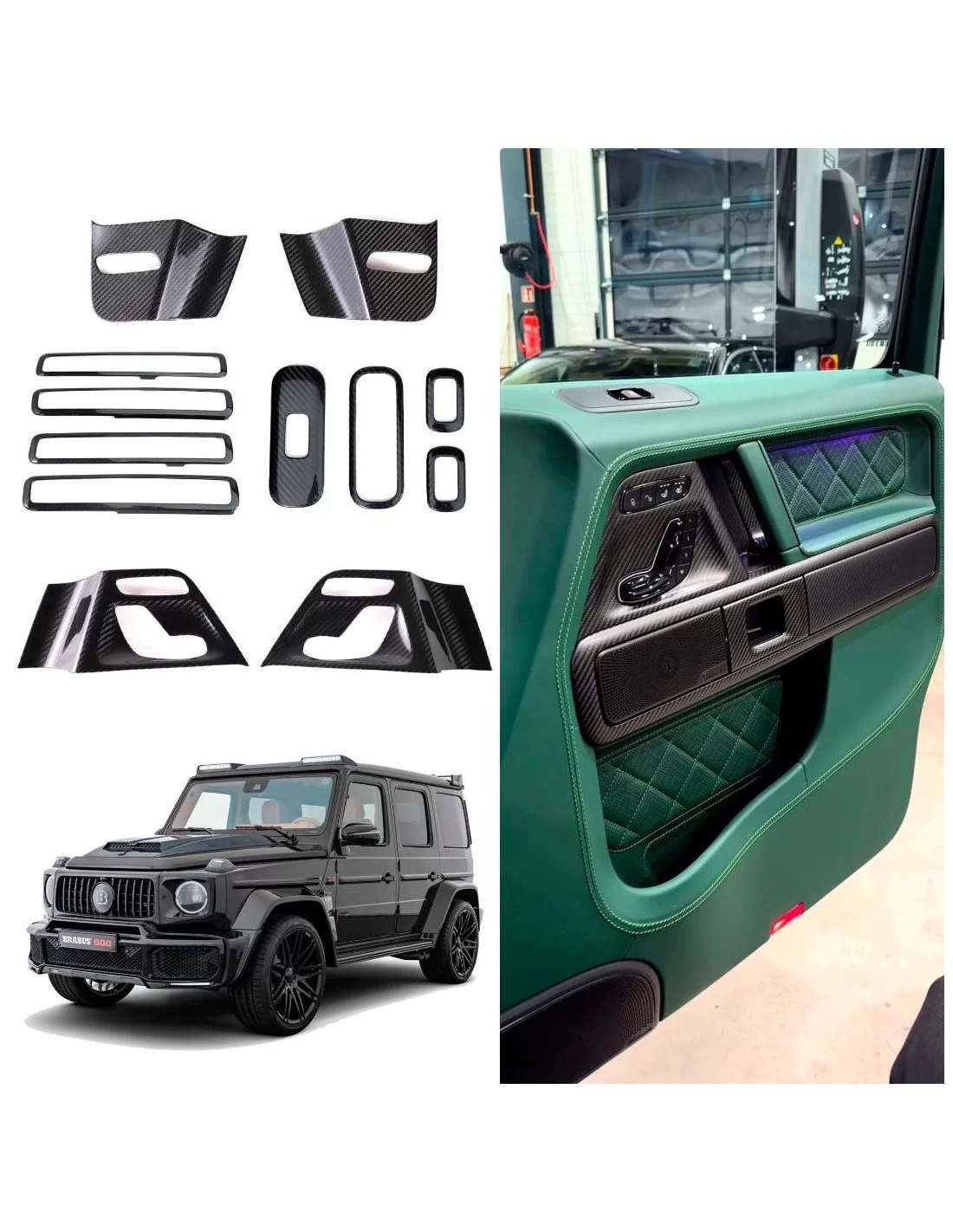 奔驰 W463A 车门板碳纤维装饰 Shop, Mercedes-Benz, Mercedes-Benz G-Class 2018+ (W463A), 内政, G-Class, 梅赛德斯-奔驰 G 级轿车内饰件 Mercedes-Benz