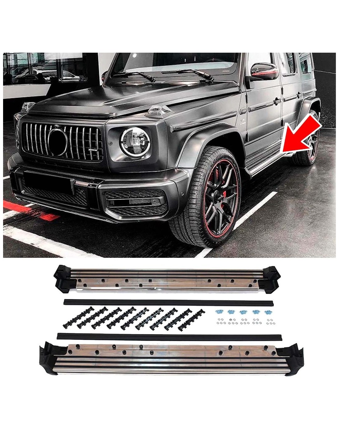 Сhrome W463A Treeplanken voor Mercedes-Benz G-Klasse Mercedes-Benz, Mercedes-Benz G-Class 2018+ (W463A), Tuning & Exterior, Deco